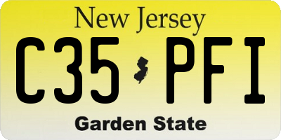 NJ license plate C35PFI