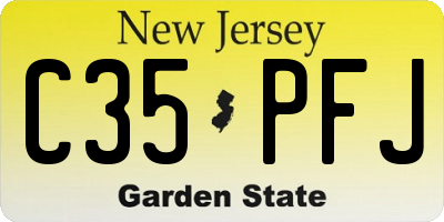 NJ license plate C35PFJ
