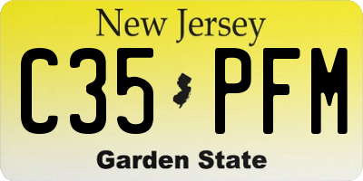 NJ license plate C35PFM