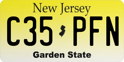NJ license plate C35PFN