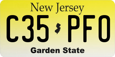 NJ license plate C35PFO