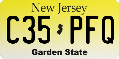 NJ license plate C35PFQ
