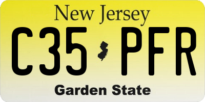 NJ license plate C35PFR