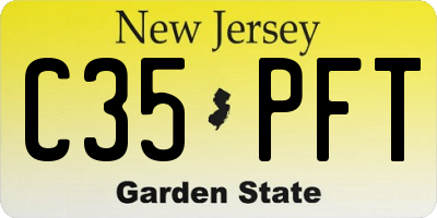 NJ license plate C35PFT