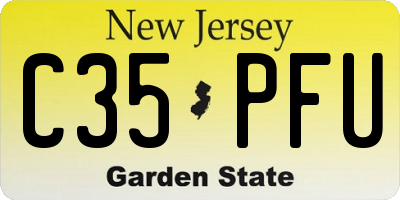 NJ license plate C35PFU