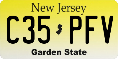 NJ license plate C35PFV