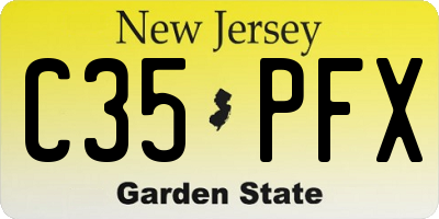 NJ license plate C35PFX