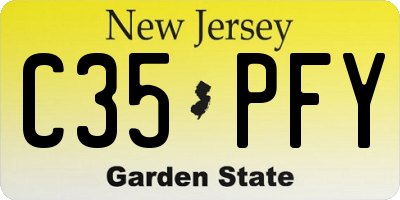 NJ license plate C35PFY