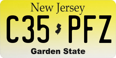 NJ license plate C35PFZ