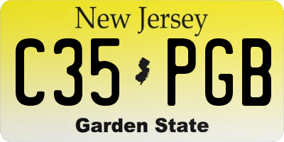 NJ license plate C35PGB