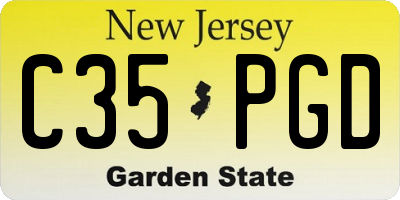 NJ license plate C35PGD
