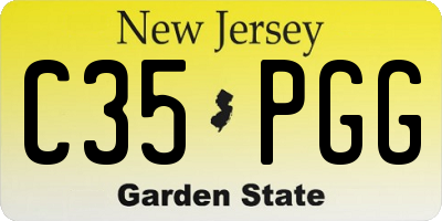 NJ license plate C35PGG