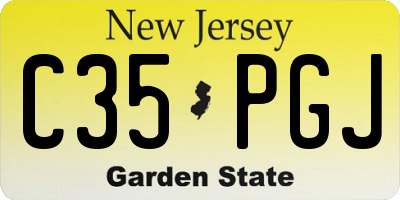 NJ license plate C35PGJ