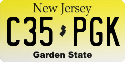 NJ license plate C35PGK
