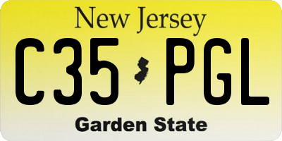 NJ license plate C35PGL