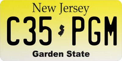 NJ license plate C35PGM