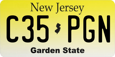 NJ license plate C35PGN