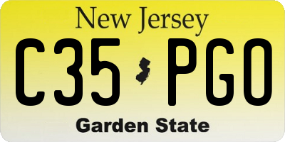 NJ license plate C35PGO