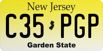 NJ license plate C35PGP