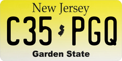 NJ license plate C35PGQ