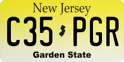 NJ license plate C35PGR