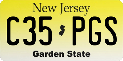 NJ license plate C35PGS