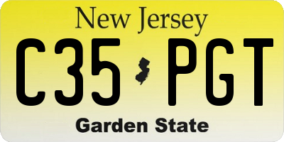 NJ license plate C35PGT