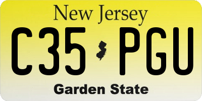 NJ license plate C35PGU
