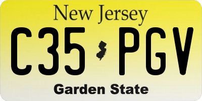 NJ license plate C35PGV