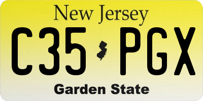 NJ license plate C35PGX
