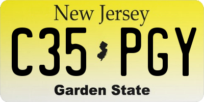 NJ license plate C35PGY