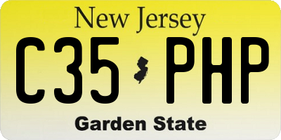 NJ license plate C35PHP