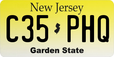 NJ license plate C35PHQ