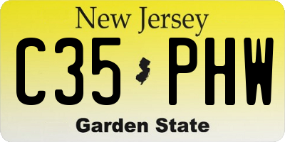 NJ license plate C35PHW