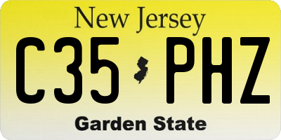 NJ license plate C35PHZ
