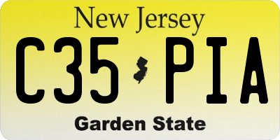 NJ license plate C35PIA