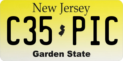 NJ license plate C35PIC