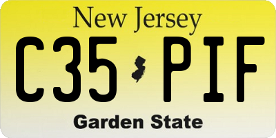 NJ license plate C35PIF