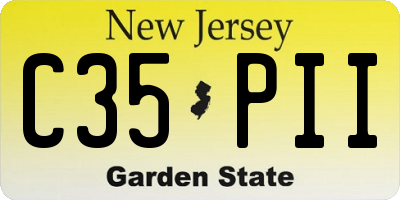 NJ license plate C35PII