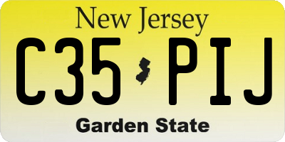 NJ license plate C35PIJ
