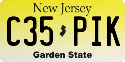NJ license plate C35PIK