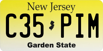 NJ license plate C35PIM