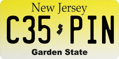 NJ license plate C35PIN