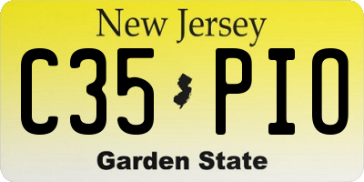 NJ license plate C35PIO