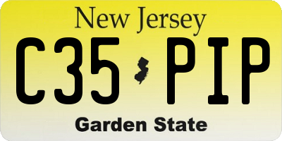 NJ license plate C35PIP