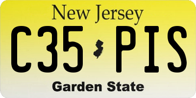 NJ license plate C35PIS