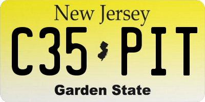 NJ license plate C35PIT