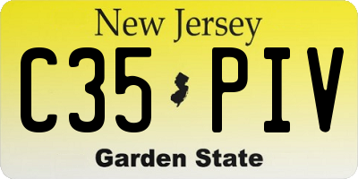 NJ license plate C35PIV