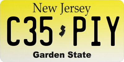 NJ license plate C35PIY