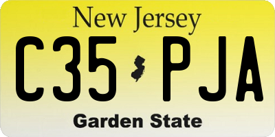NJ license plate C35PJA